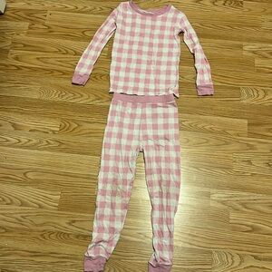 Little sleepies pink gingham long sleeve pajama set